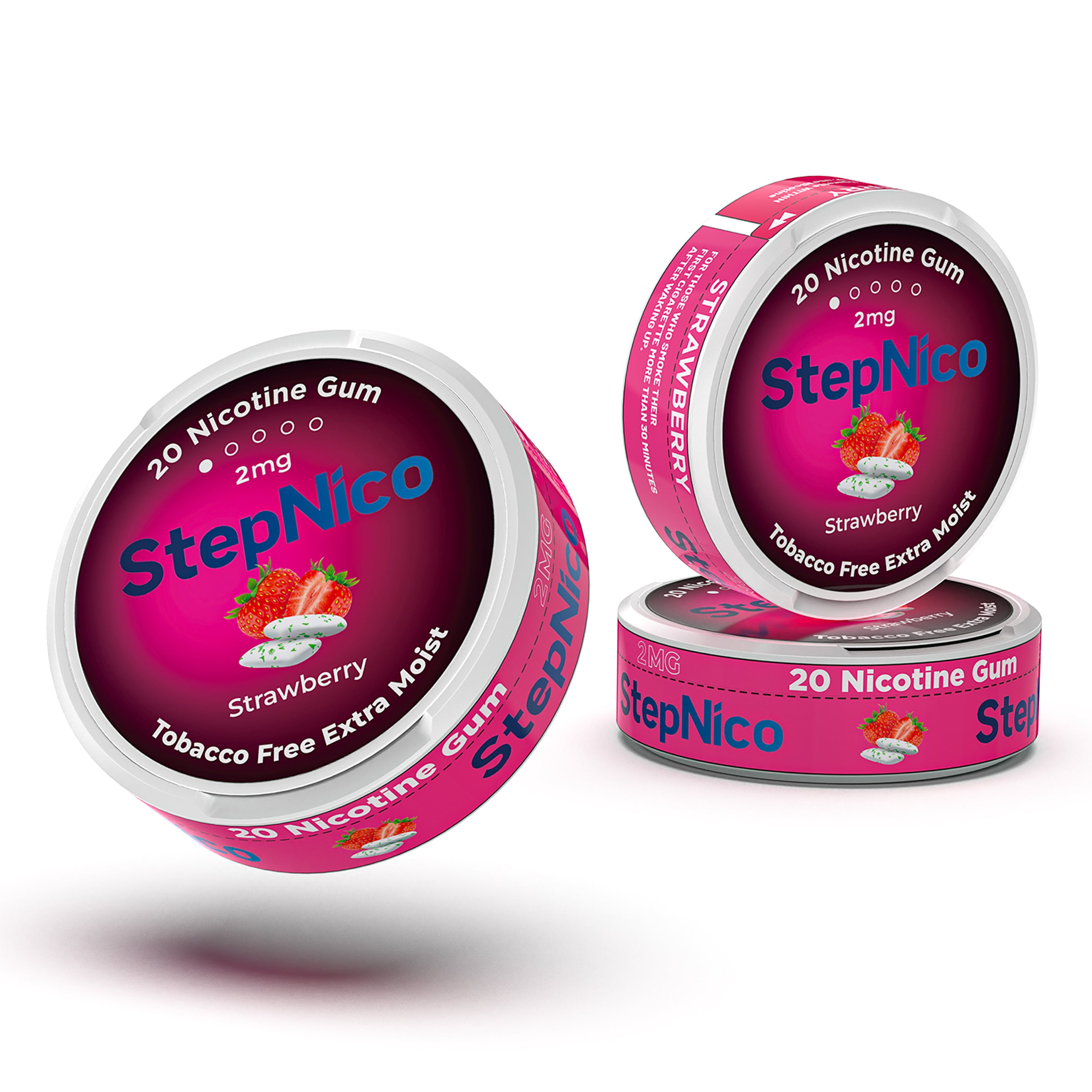 Strawberry Breath Gum 4mg & 2mg | 5-Can Roll, 100 Gum