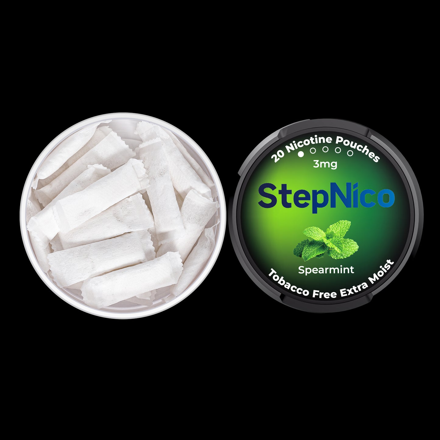 SPEARMINT POUCHES 3MG | 5-CAN ROLL 100 POUCHES