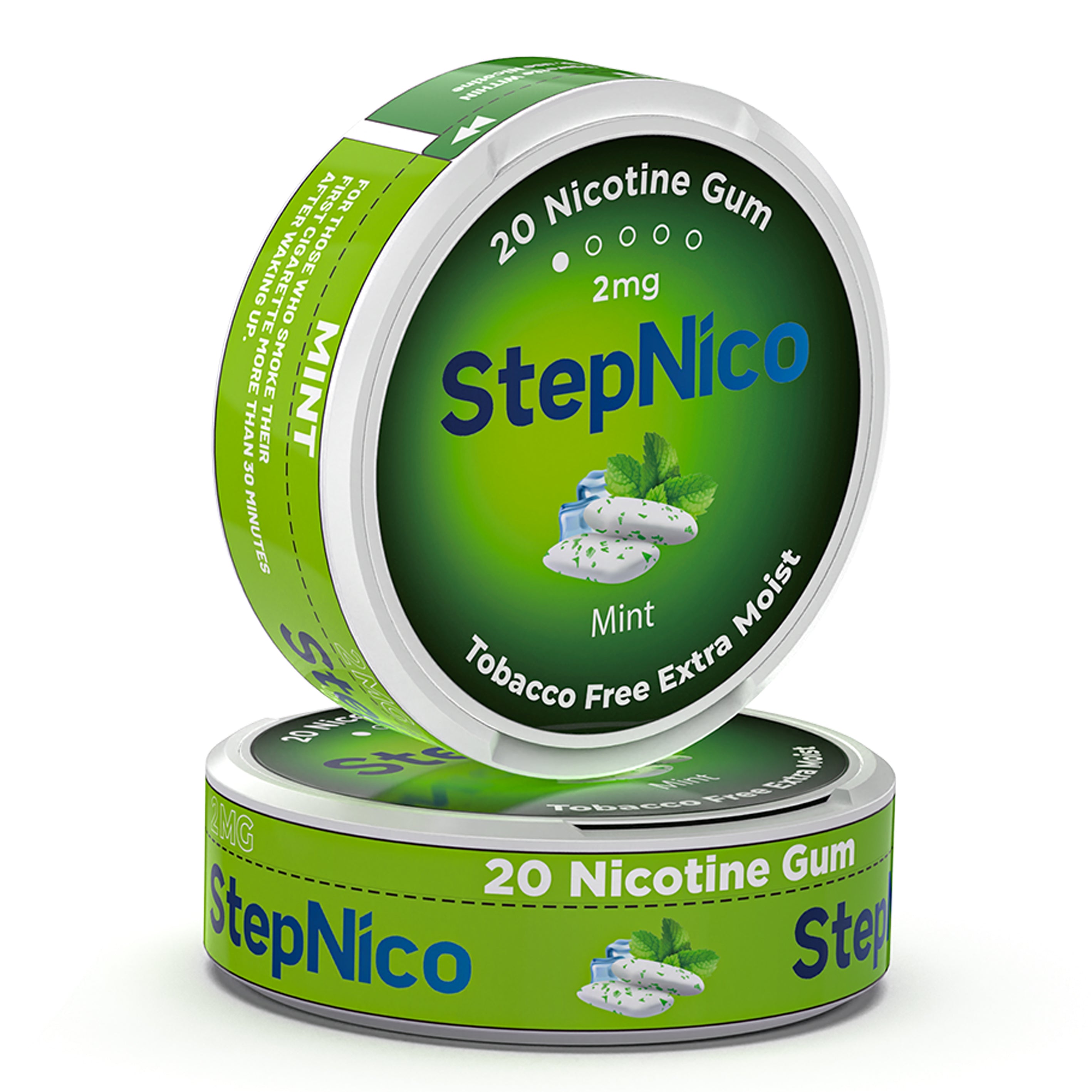 Mint Breath Gum 4mg & 2mg | 5-Can Roll, 100 Gum