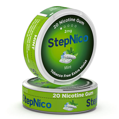 Mint Breath Gum 4mg & 2mg | 5-Can Roll, 100 Gum