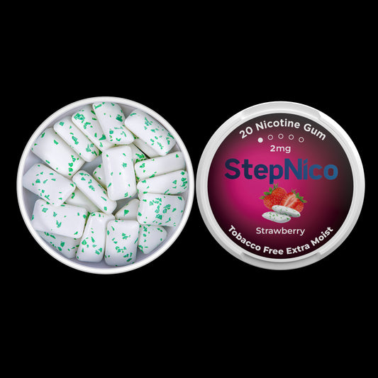 STRAWBERRY NICOTINE GUM 2MG | 5-CAN ROLL 100 GUM