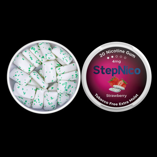 STRAWBERRY NICOTINE GUM 4MG | 5-CAN ROLL 100 GUM