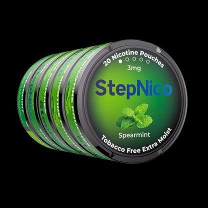 SPEARMINT POUCHES 3MG | 5-CAN ROLL 100 POUCHES